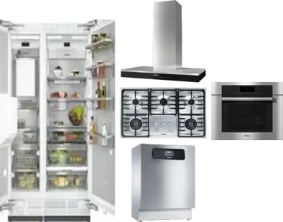 6 Piece Package Includes Refrigerator, Freezer, Cooktop, Wall Oven, Hood And Dishwasher