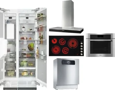 6 Piece Package Includes Refrigerator, Freezer, Cooktop, Wall Oven, Hood And Dishwasher