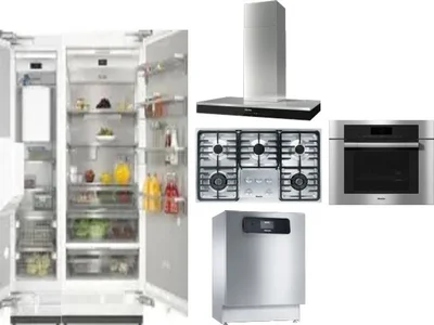6 Piece Package Includes Refrigerator, Freezer, Cooktop, Wall Oven, Hood And Dishwasher
