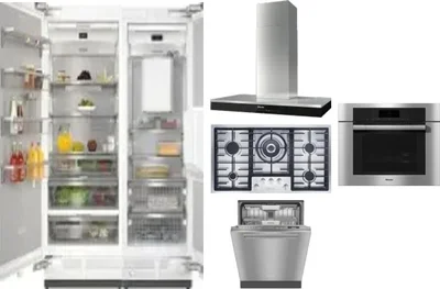 6 Piece Package Includes Refrigerator, Freezer, Cooktop, Wall Oven, Hood And Dishwasher
