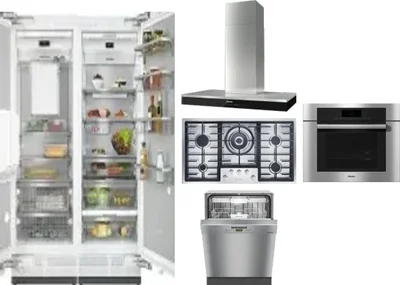 6 Piece Package Includes Refrigerator, Freezer, Cooktop, Wall Oven, Hood And Dishwasher