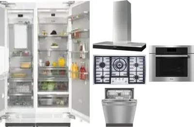 6 Piece Package Includes Refrigerator, Freezer, Cooktop, Wall Oven, Hood And Dishwasher
