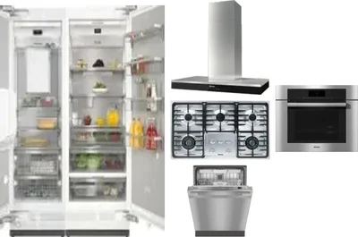 6 Piece Package Includes Refrigerator, Freezer, Cooktop, Wall Oven, Hood And Dishwasher
