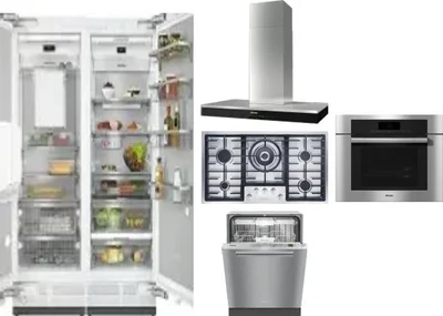 6 Piece Package Includes Refrigerator, Freezer, Cooktop, Wall Oven, Hood And Dishwasher