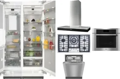 6 Piece Package Includes Refrigerator, Freezer, Cooktop, Wall Oven, Hood And Dishwasher