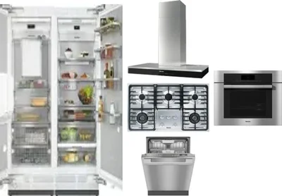 6 Piece Package Includes Refrigerator, Freezer, Cooktop, Wall Oven, Hood And Dishwasher
