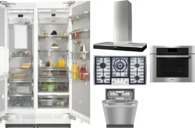 6 Piece Package Includes Refrigerator, Freezer, Cooktop, Wall Oven, Hood And Dishwasher