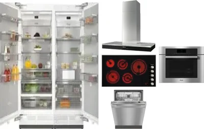 6 Piece Package Includes Refrigerator, Freezer, Cooktop, Wall Oven, Hood And Dishwasher