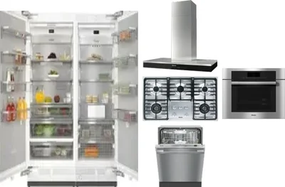 6 Piece Package Includes Refrigerator, Freezer, Cooktop, Wall Oven, Hood And Dishwasher