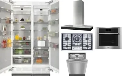 6 Piece Package Includes Refrigerator, Freezer, Cooktop, Wall Oven, Hood And Dishwasher