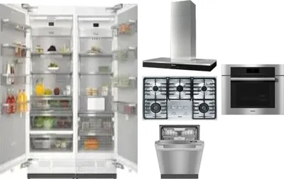 6 Piece Package Includes Refrigerator, Freezer, Cooktop, Wall Oven, Hood And Dishwasher
