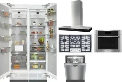 6 Piece Package Includes Refrigerator, Freezer, Cooktop, Wall Oven, Hood And Dishwasher