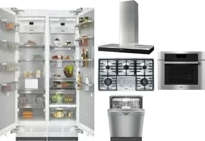 6 Piece Package Includes Refrigerator, Freezer, Cooktop, Wall Oven, Hood And Dishwasher