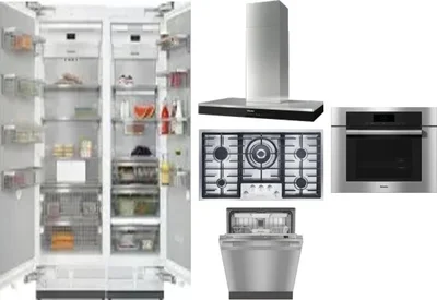 6 Piece Package Includes Refrigerator, Freezer, Cooktop, Wall Oven, Hood And Dishwasher