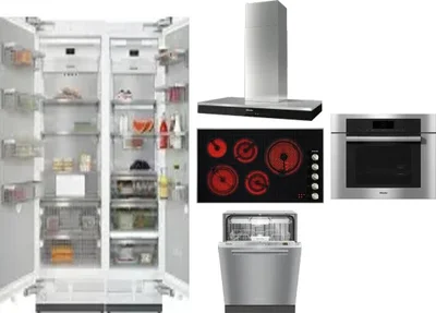 6 Piece Package Includes Refrigerator, Freezer, Cooktop, Wall Oven, Hood And Dishwasher