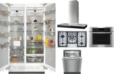 6 Piece Package Includes Refrigerator, Freezer, Cooktop, Wall Oven, Hood And Dishwasher