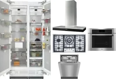 6 Piece Package Includes Refrigerator, Freezer, Cooktop, Wall Oven, Hood And Dishwasher
