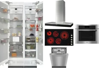 6 Piece Package Includes Refrigerator, Freezer, Cooktop, Wall Oven, Hood And Dishwasher