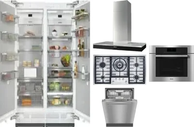 6 Piece Package Includes Refrigerator, Freezer, Cooktop, Wall Oven, Hood And Dishwasher
