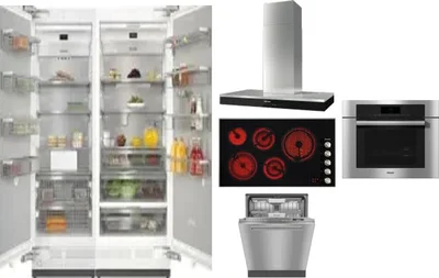 6 Piece Package Includes Refrigerator, Freezer, Cooktop, Wall Oven, Hood And Dishwasher