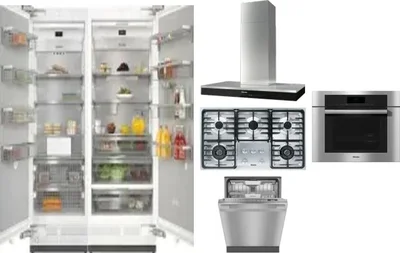6 Piece Package Includes Refrigerator, Freezer, Cooktop, Wall Oven, Hood And Dishwasher