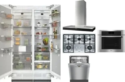 6 Piece Package Includes Refrigerator, Freezer, Cooktop, Wall Oven, Hood And Dishwasher