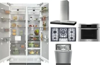 6 Piece Package Includes Refrigerator, Freezer, Cooktop, Wall Oven, Hood And Dishwasher
