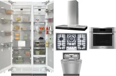 6 Piece Package Includes Refrigerator, Freezer, Cooktop, Wall Oven, Hood And Dishwasher