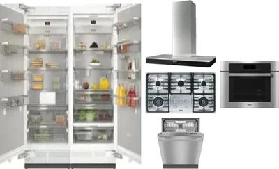6 Piece Package Includes Refrigerator, Freezer, Cooktop, Wall Oven, Hood And Dishwasher