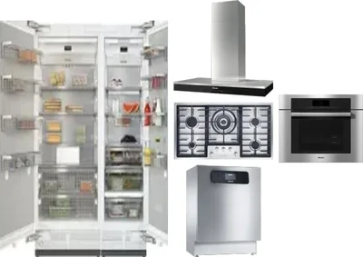 6 Piece Package Includes Refrigerator, Freezer, Cooktop, Wall Oven, Hood And Dishwasher