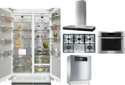 6 Piece Package Includes Refrigerator, Freezer, Cooktop, Wall Oven, Hood And Dishwasher