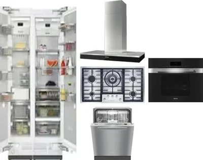 6 Piece Package Includes Refrigerator, Freezer, Cooktop, Wall Oven, Hood And Dishwasher