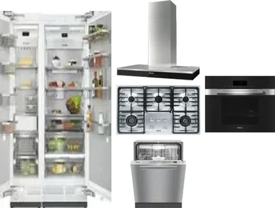 6 Piece Package Includes Refrigerator, Freezer, Cooktop, Wall Oven, Hood And Dishwasher