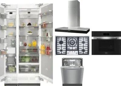 6 Piece Package Includes Refrigerator, Freezer, Cooktop, Wall Oven, Hood And Dishwasher