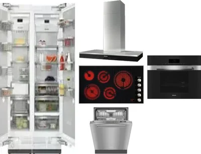 6 Piece Package Includes Refrigerator, Freezer, Cooktop, Wall Oven, Hood And Dishwasher