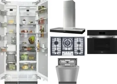 6 Piece Package Includes Refrigerator, Freezer, Cooktop, Wall Oven, Hood And Dishwasher