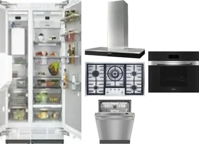 6 Piece Package Includes Refrigerator, Freezer, Cooktop, Wall Oven, Hood And Dishwasher