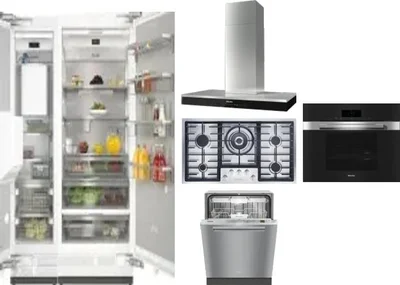 6 Piece Package Includes Refrigerator, Freezer, Cooktop, Wall Oven, Hood And Dishwasher