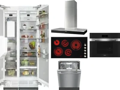 6 Piece Package Includes Refrigerator, Freezer, Cooktop, Wall Oven, Hood And Dishwasher