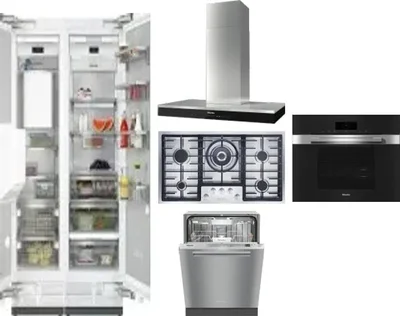 6 Piece Package Includes Refrigerator, Freezer, Cooktop, Wall Oven, Hood And Dishwasher