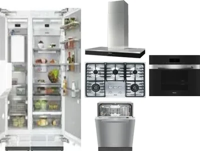 6 Piece Package Includes Refrigerator, Freezer, Cooktop, Wall Oven, Hood And Dishwasher
