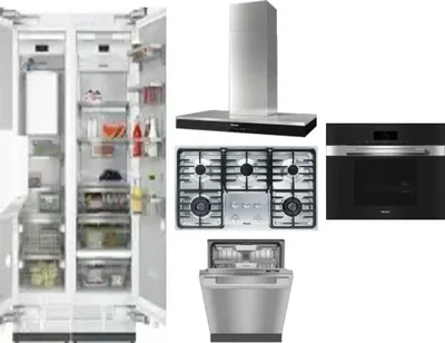 6 Piece Package Includes Refrigerator, Freezer, Cooktop, Wall Oven, Hood And Dishwasher