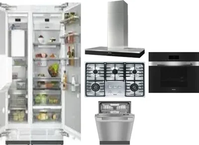 6 Piece Package Includes Refrigerator, Freezer, Cooktop, Wall Oven, Hood And Dishwasher