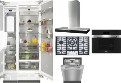 6 Piece Package Includes Refrigerator, Freezer, Cooktop, Wall Oven, Hood And Dishwasher