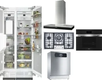 6 Piece Package Includes Refrigerator, Freezer, Cooktop, Wall Oven, Hood And Dishwasher