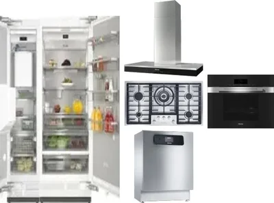 6 Piece Package Includes Refrigerator, Freezer, Cooktop, Wall Oven, Hood And Dishwasher