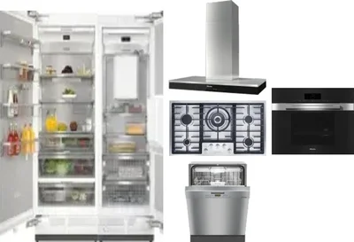 6 Piece Package Includes Refrigerator, Freezer, Cooktop, Wall Oven, Hood And Dishwasher