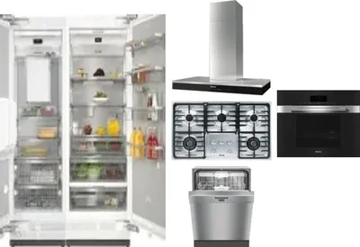 6 Piece Package Includes Refrigerator, Freezer, Cooktop, Wall Oven, Hood And Dishwasher