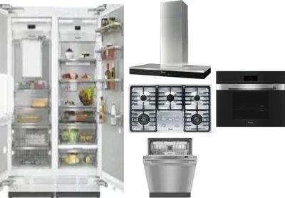 6 Piece Package Includes Refrigerator, Freezer, Cooktop, Wall Oven, Hood And Dishwasher
