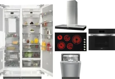 6 Piece Package Includes Refrigerator, Freezer, Cooktop, Wall Oven, Hood And Dishwasher